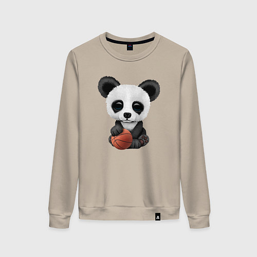 Женский свитшот Панда Баскетболист / Миндальный – фото 1