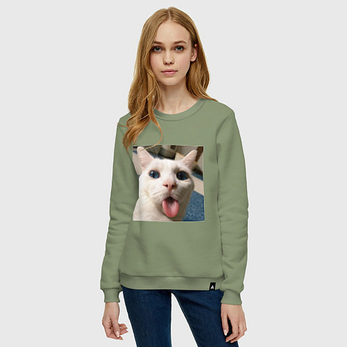 Женский свитшот Мем про кота / Авокадо – фото 3