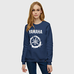 Свитшот хлопковый женский YAMAHA ЯМАХА МОТОСПОРТ, цвет: тёмно-синий — фото 2