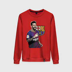 Свитшот хлопковый женский Lionel Messi Barcelona Argentina, цвет: красный