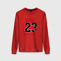 Свитшот хлопковый женский Bulls 23, цвет: красный
