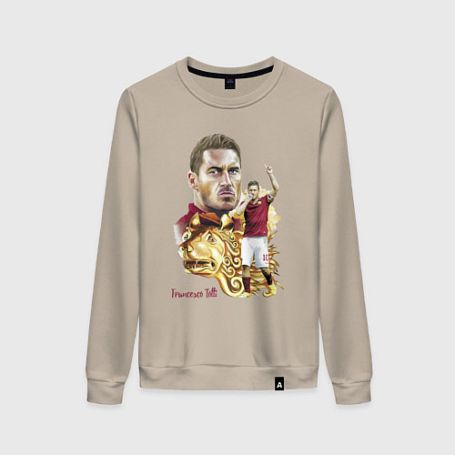 Женский свитшот Francesco Totti Roma Italy Captain / Миндальный – фото 1