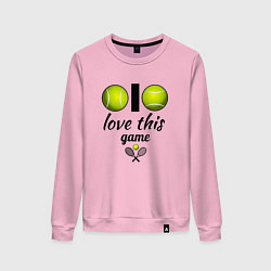 Свитшот хлопковый женский Я люблю теннис, цвет: светло-розовый