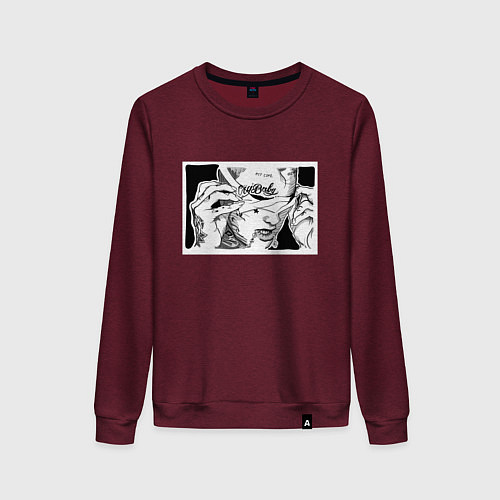 Женский свитшот Cry Baby / Меланж-бордовый – фото 1