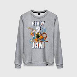 Свитшот хлопковый женский Ready 2 Jam, цвет: меланж