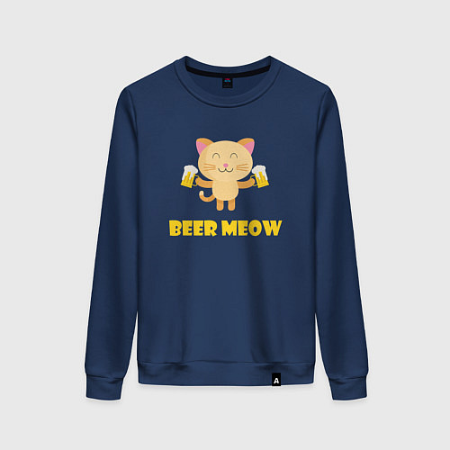 Женский свитшот Beer Meow / Тёмно-синий – фото 1