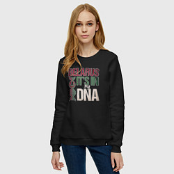 Свитшот хлопковый женский ДНК - Беларусь, цвет: черный — фото 2