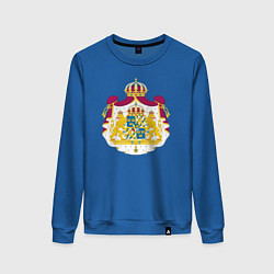 Свитшот хлопковый женский Швеция Герб Швеции, цвет: синий