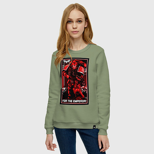 Женский свитшот Постер За Императора! красны / Авокадо – фото 3