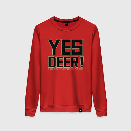 Женский свитшот Yes Deer! / Красный – фото 1