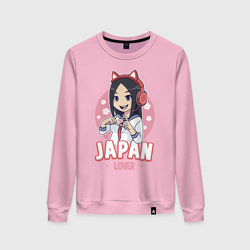 Женский свитшот Japan lover anime girl / Светло-розовый – фото 1