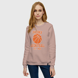 Свитшот хлопковый женский Phoenix Basketball, цвет: пыльно-розовый — фото 2