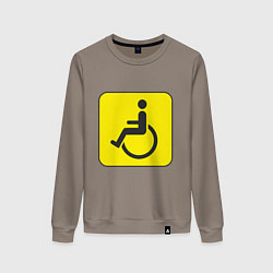 Свитшот хлопковый женский Знак Инвалид, цвет: утренний латте