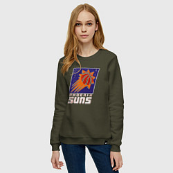 Свитшот хлопковый женский НБА - Финикс, цвет: хаки — фото 2