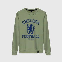 Свитшот хлопковый женский Chelsea FC: Lion, цвет: авокадо