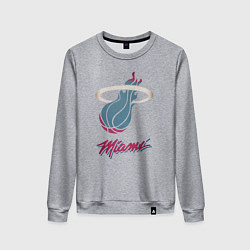Свитшот хлопковый женский Miami Heat, цвет: меланж