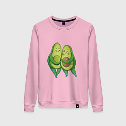 Свитшот хлопковый женский Парочка авокадо, цвет: светло-розовый