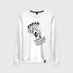 Свитшот хлопковый женский Graffiti Cream, цвет: белый