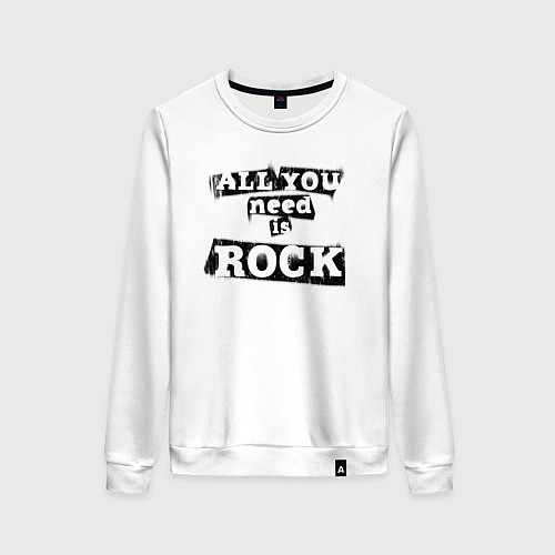 Женский свитшот All you need is rock / Белый – фото 1