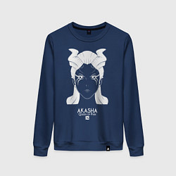 Свитшот хлопковый женский Акаша из Доты 2, цвет: тёмно-синий