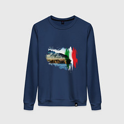 Свитшот хлопковый женский Страны Италия Сицилия, цвет: тёмно-синий