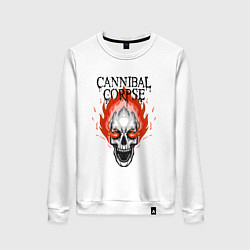 Свитшот хлопковый женский Cannibal Corpse Труп Каннибала Z, цвет: белый
