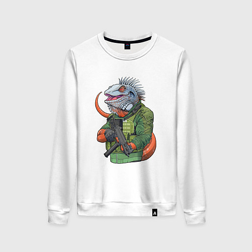 Женский свитшот Опасная игуана / Белый – фото 1