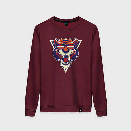 Женский свитшот Tiger Hipster / Меланж-бордовый – фото 1