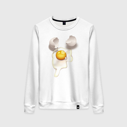 Женский свитшот Яйцо разбитое / Белый – фото 1