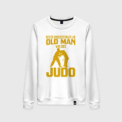 Свитшот хлопковый женский Old Man Judo, цвет: белый