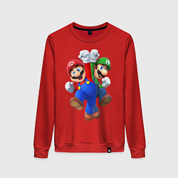 Свитшот хлопковый женский Mario Bros, цвет: красный