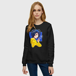 Свитшот хлопковый женский Ай-кюн, цвет: черный — фото 2