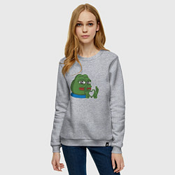 Свитшот хлопковый женский Pepe love пепе лов, цвет: меланж — фото 2
