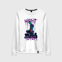Свитшот хлопковый женский Зомби Тусовка, цвет: белый