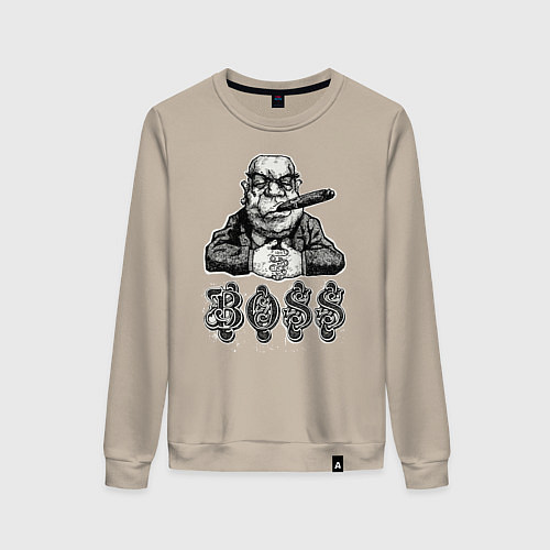 Женский свитшот Мужчина босс / Миндальный – фото 1