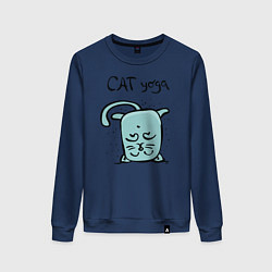 Женский свитшот Кот и йога