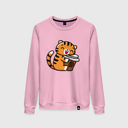 Женский свитшот Тигренок и кофе