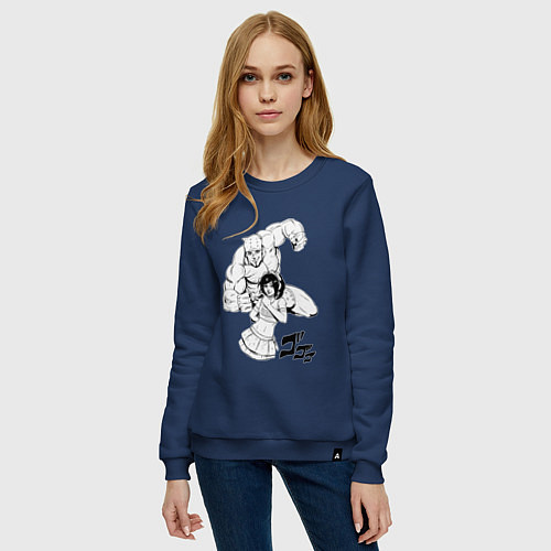 Женский свитшот Стенд Рикардо Джо Джо Гачимучи / Тёмно-синий – фото 3