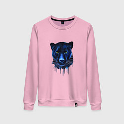 Женский свитшот Голова пантеры потекшая краска