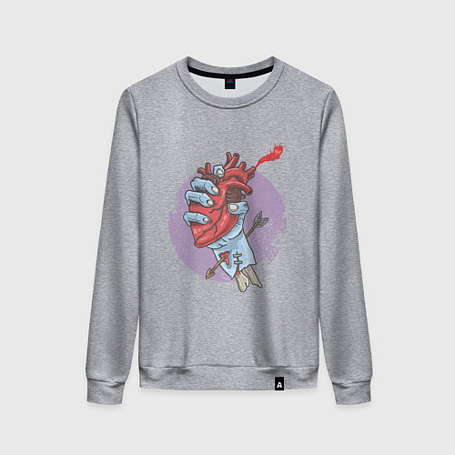 Женский свитшот Zombie Heart / Меланж – фото 1