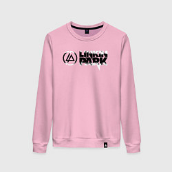 Женский свитшот Линкин Парк Лого ЧБ Рок Linkin Park