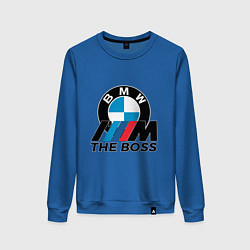 Свитшот хлопковый женский BMW BOSS, цвет: синий