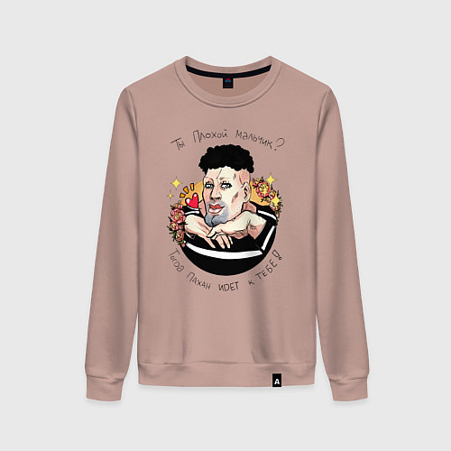 Женский свитшот Ты Плохой Мальчик? Тогда Пахан Идет к Тебе! Гомо Г / Пыльно-розовый – фото 1