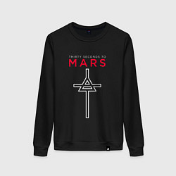 Свитшот хлопковый женский 30 Seconds To Mars, logo, цвет: черный
