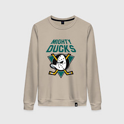 Свитшот хлопковый женский Анахайм Дакс, Mighty Ducks, цвет: миндальный