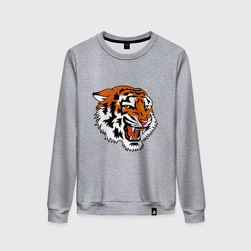 Женский свитшот Smiling Tiger / Меланж – фото 1