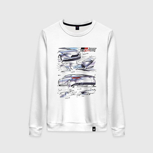 Женский свитшот Toyota Gazoo Racing sketch / Белый – фото 1