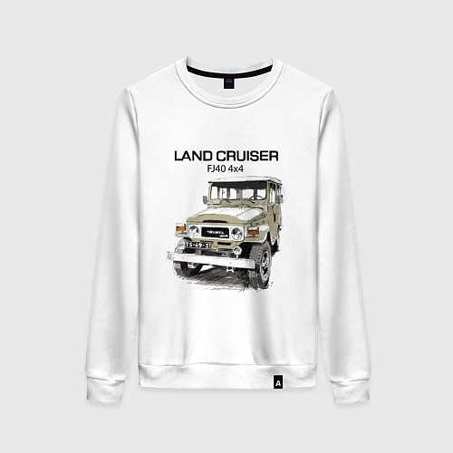 Женский свитшот Toyota Land Cruiser FJ 40 4X4 sketch / Белый – фото 1