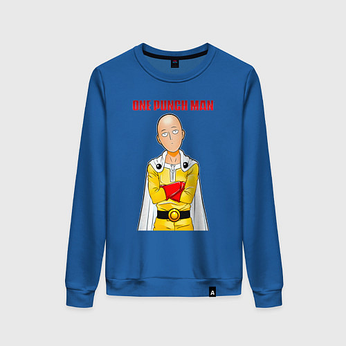Женский свитшот Сайтама безразличие One Punch-Man / Синий – фото 1