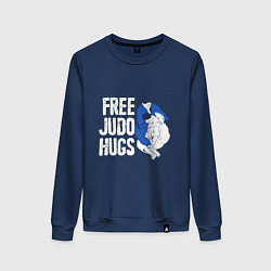 Свитшот хлопковый женский Judo Hugs, цвет: тёмно-синий